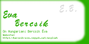 eva bercsik business card